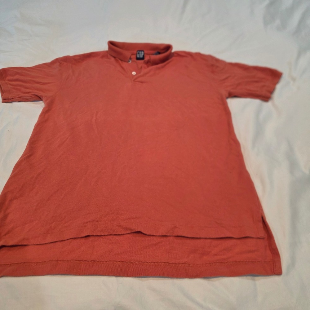 Gap Polo Shirt Mens Small Salmon Orange Excellent Short Sleeve Cotton Pique